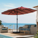 EROMMY 15 X 9 Double-Sided Outdoor Spacious Umbrella - Red-Erommy